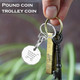Trolley Coin Keyring Set - Metal Token Keychain for Supermarket Cart